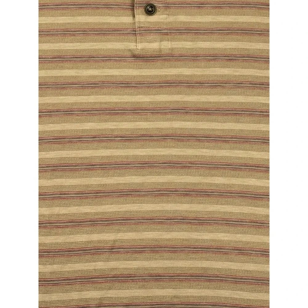 Polo Ralph Lauren Striped Henley T Shirt Tan XXL‎ Short Sleeve Cotton
